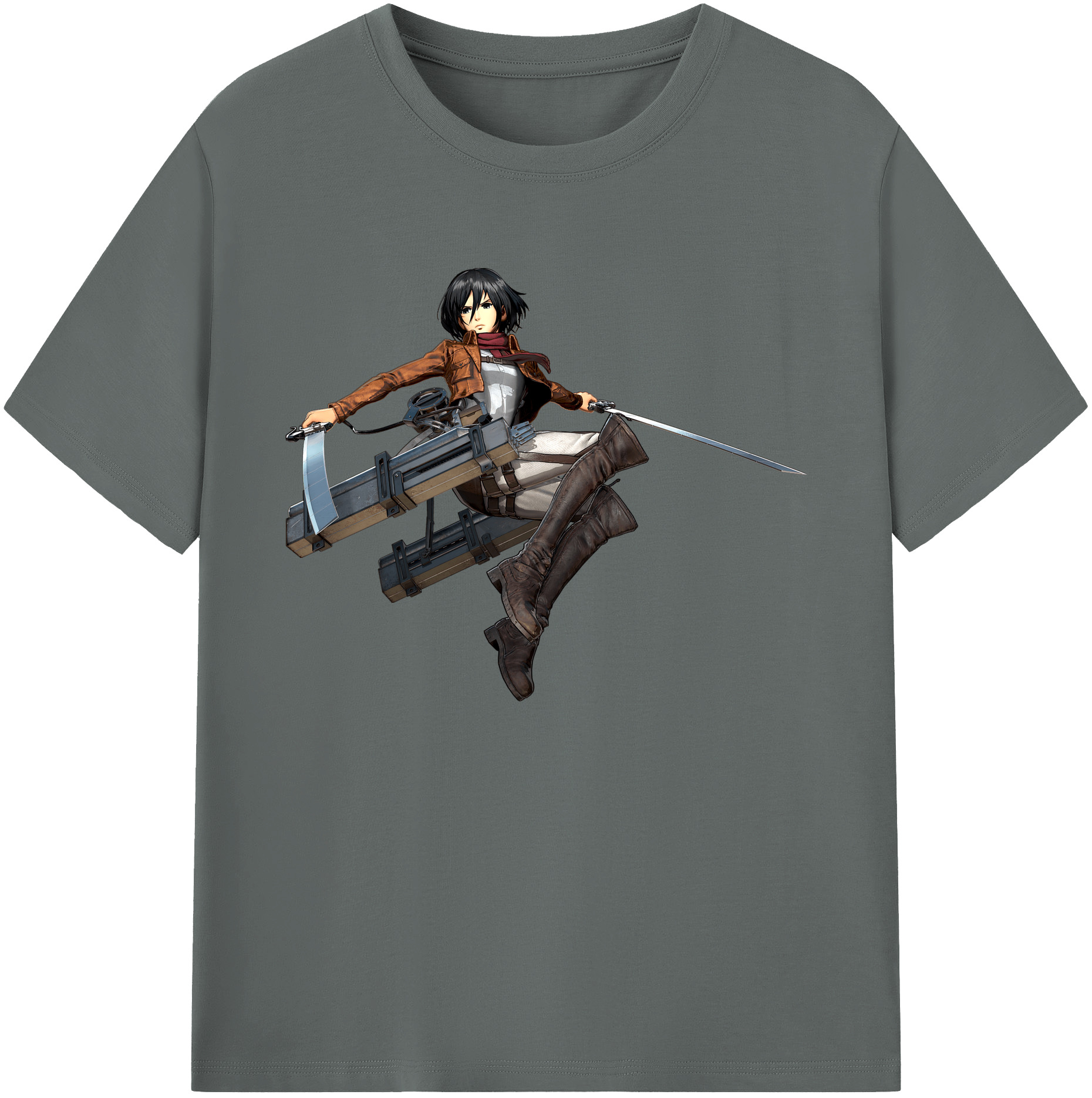 （画像用） 進撃の巨人 ミカサ·アッカーマン Attack on Titan Mikasa Ackerman 綿100％ メンズ半袖Tシャツ｜肌触りやわらか＆通気性